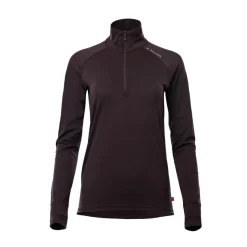 ACLIMA LightWool 180 Polo w/zip, dame (Chocolate Plum) Sale