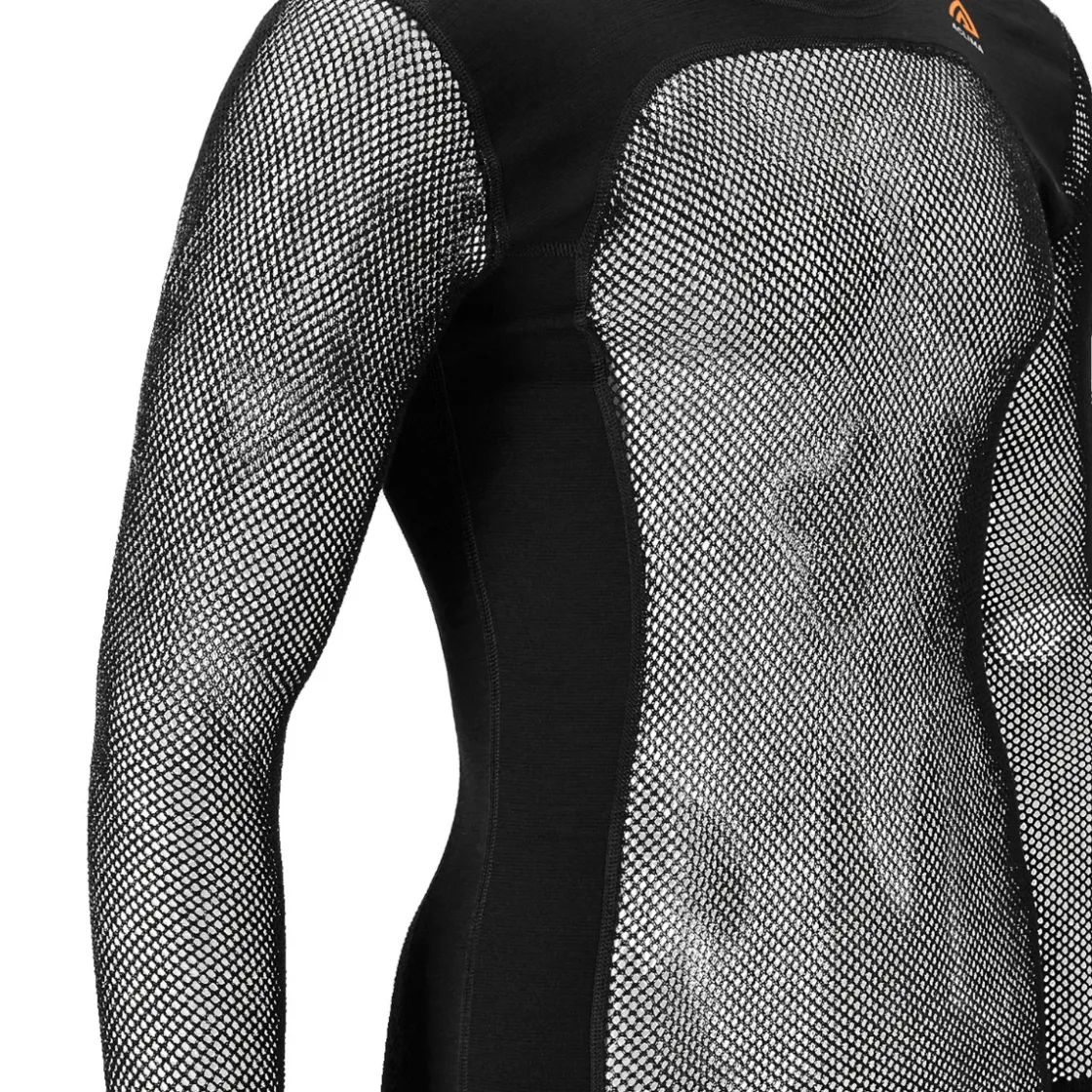 ACLIMA WoolNet Crewneck netundertrøje, herre (Jet Black)