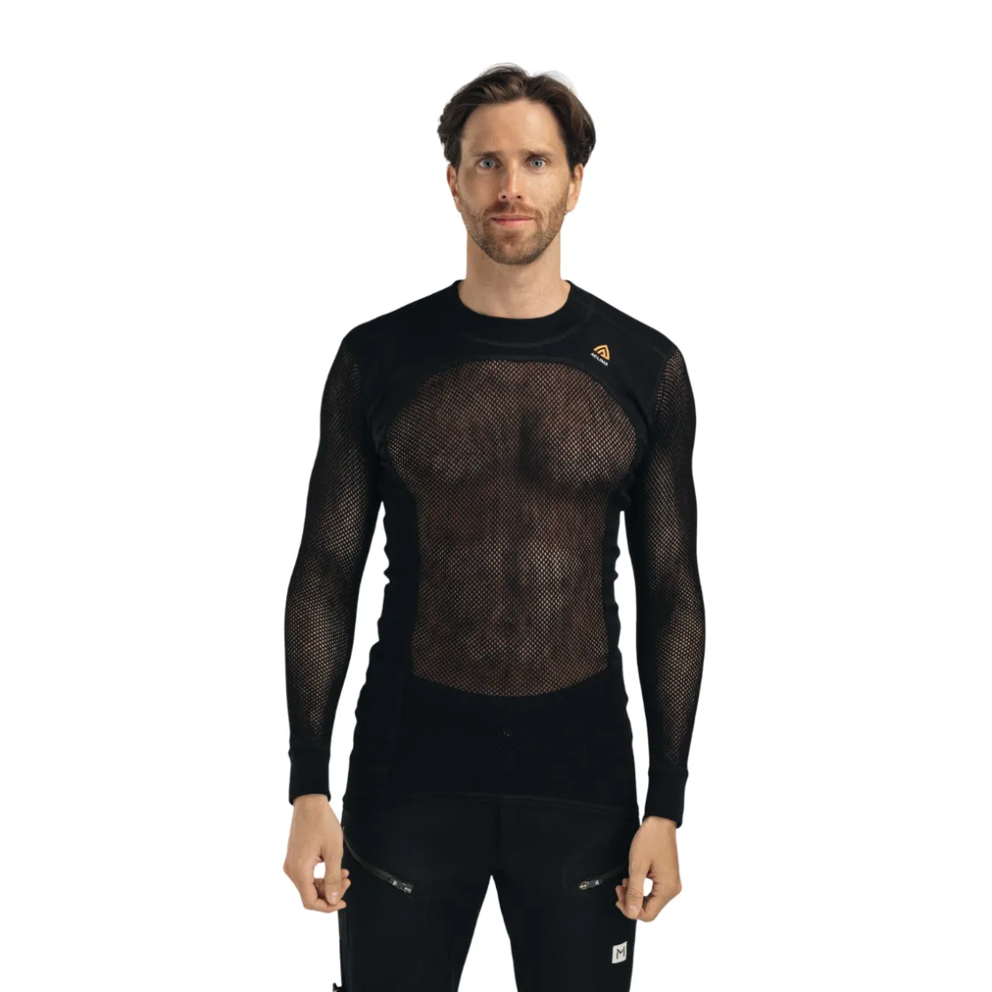 ACLIMA WoolNet Crewneck netundertrøje, herre (Jet Black)