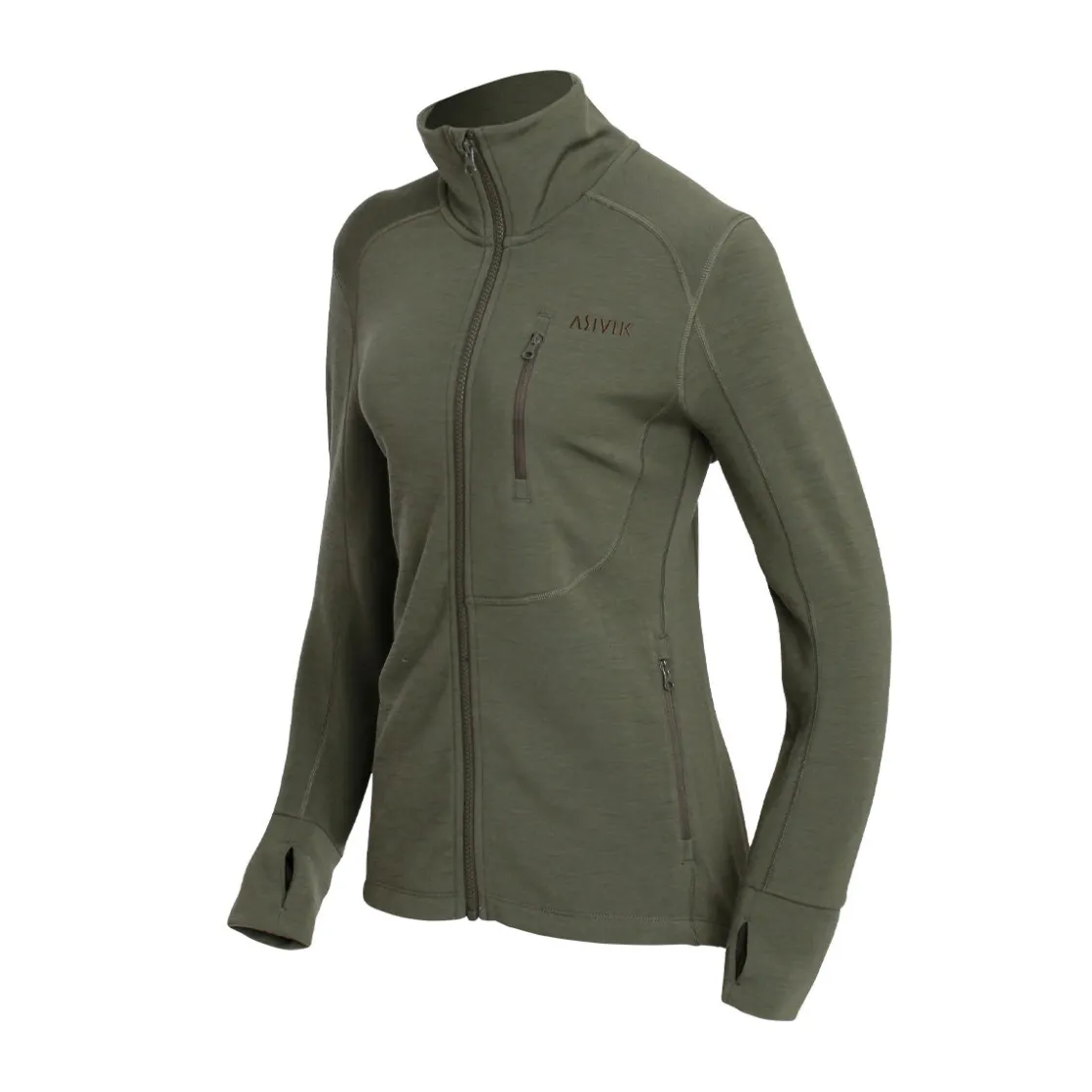 ASIVIK Adventure Mid Wool fleece, dame (Khaki) Discount