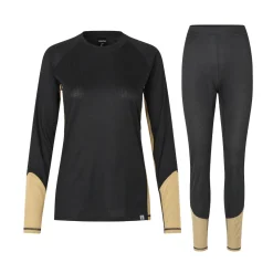 ASIVIK Baselayer Undertøj Sæt, dame (Black / Sand) Clearance