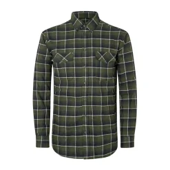 ASIVIK Skjoldnæs LS skjorte, herre (Dark Green) Online