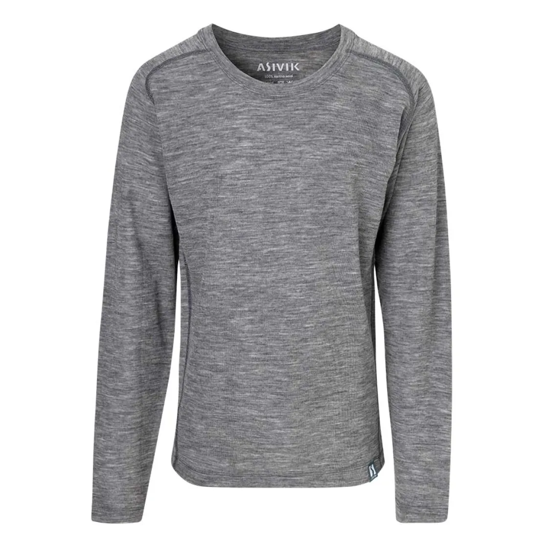 ASIVIK Wool Crewneck undertrøje, junior (Grey) Outlet