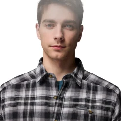 COLUMBIA Cornell Woods Flannel LS, herre (BlackTartan) Clearance