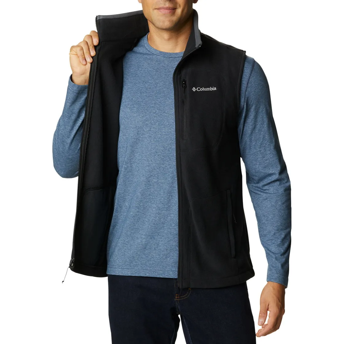 COLUMBIA Fast Trek Fleece vest, herre (Black) Clearance