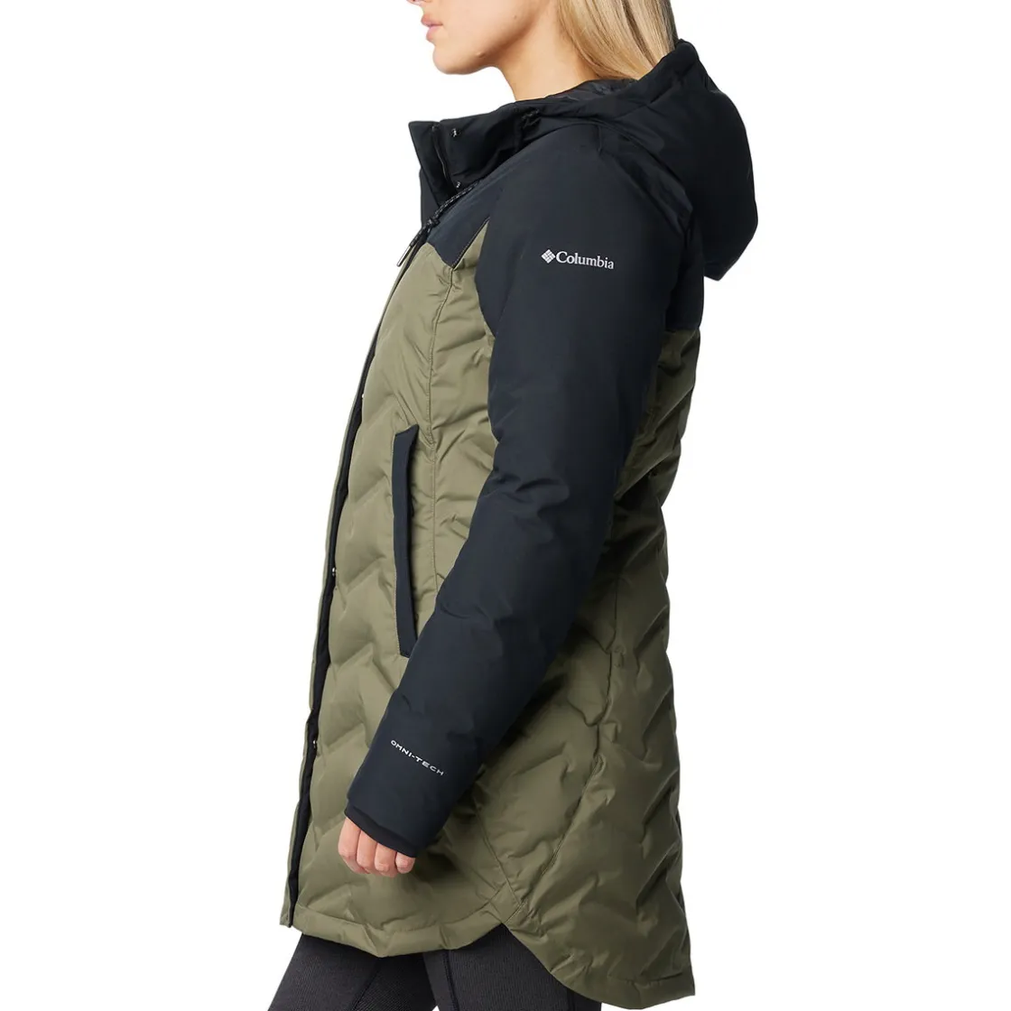 COLUMBIA Mountain Croo III Mid Down dunjakke, dame (Stone Green Black) Online