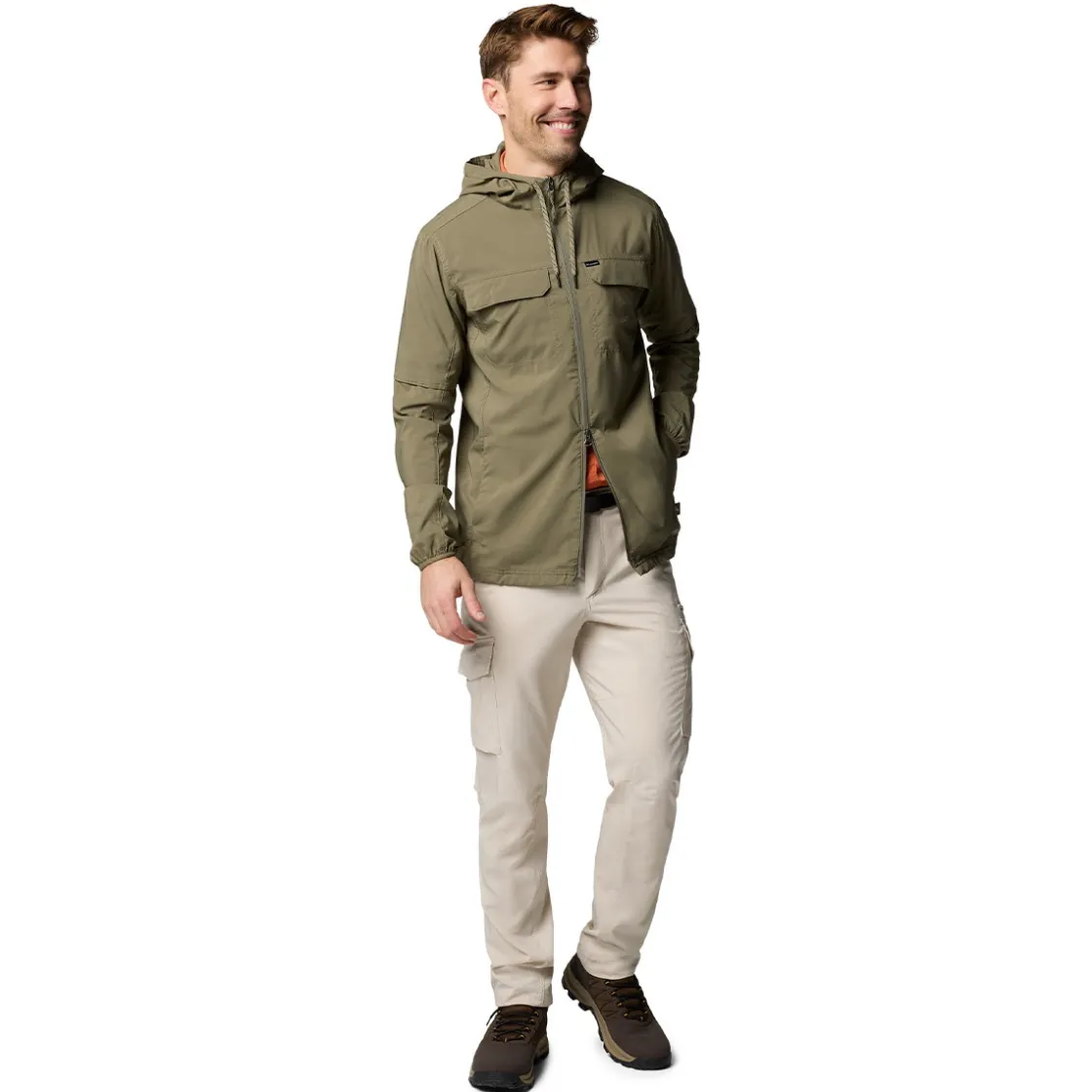 COLUMBIA Skien Valley Hooded LS Sommer- og myggejakke, herre (Stone Green) Sale