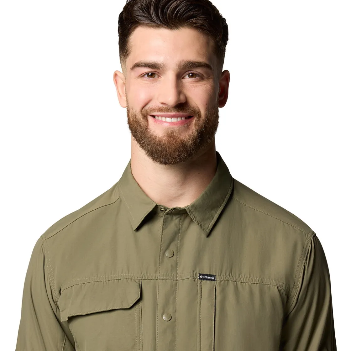 COLUMBIA Skien Valley LS Skjorte, herre (Stone Green) Sale