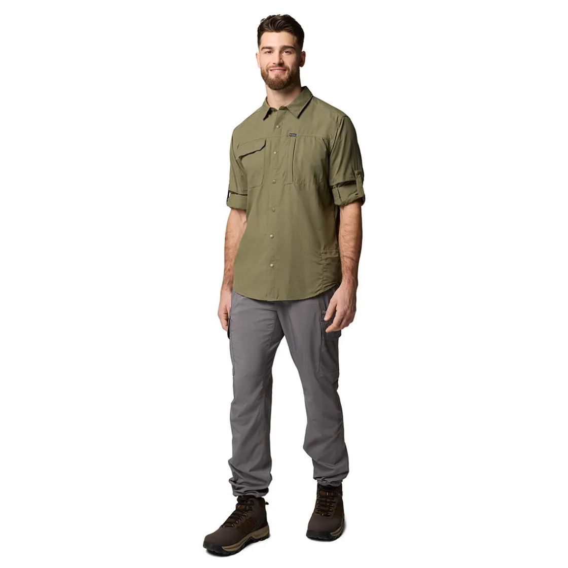 COLUMBIA Skien Valley LS Skjorte, herre (Stone Green) Sale