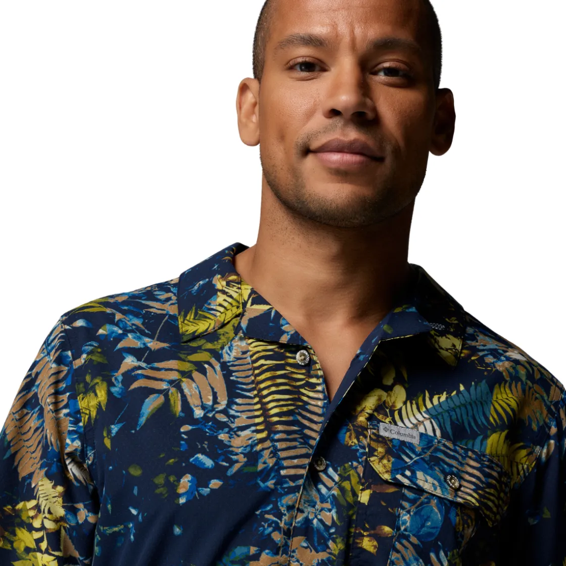 COLUMBIA Tech Trail Utility Printed Shirt, herre (Mountain Blue) Hot