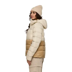 COTOPAXI Fuego Max Down Hooded Dunjakke, dame (Cream and Khaki) Outlet