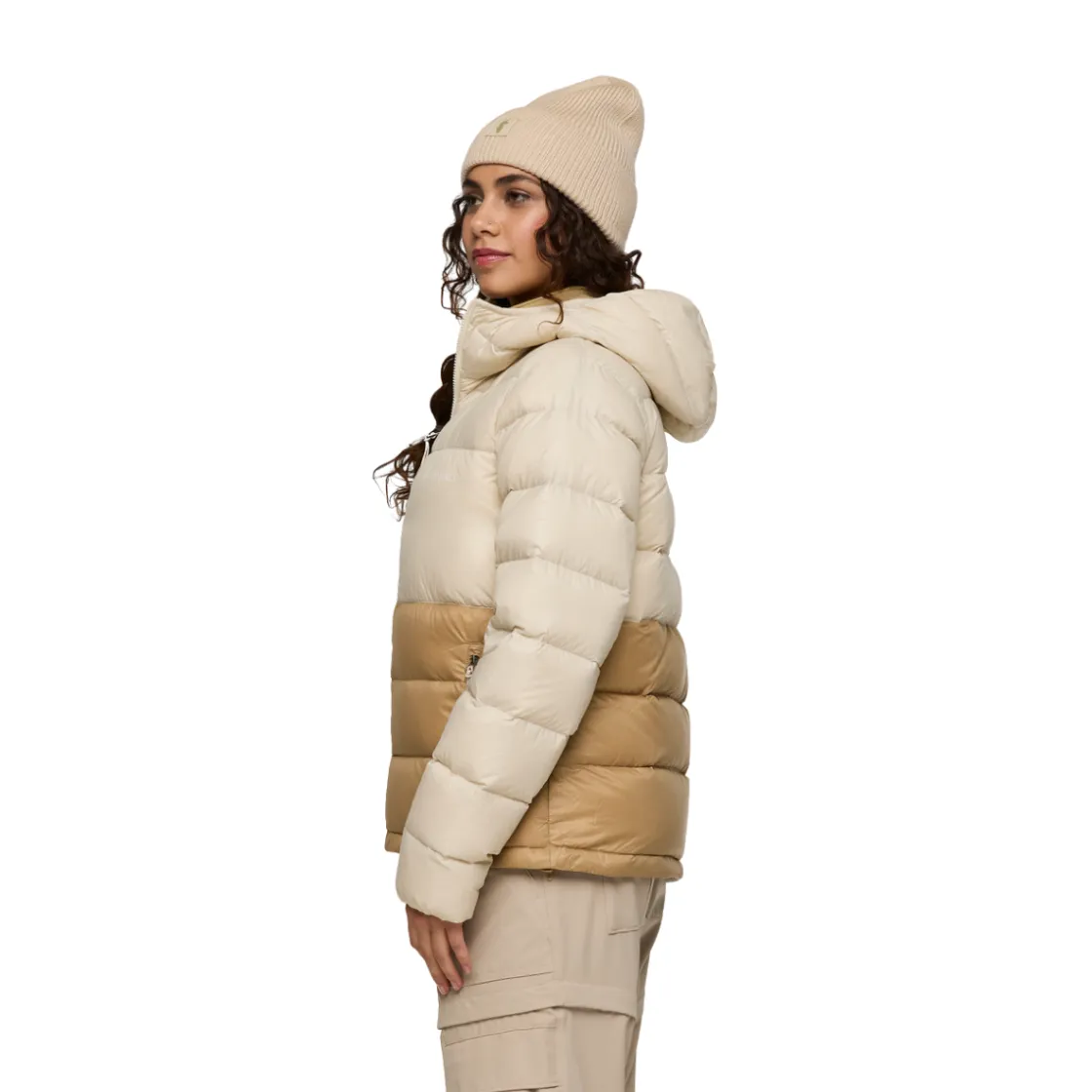 COTOPAXI Fuego Max Down Hooded Dunjakke, dame (Cream and Khaki) Outlet