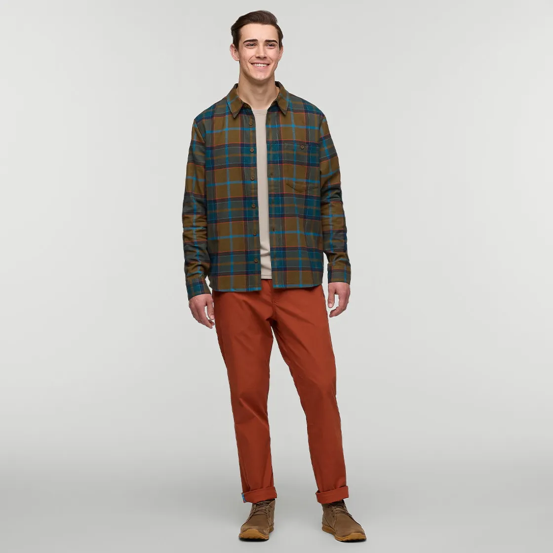 COTOPAXI Quedo Flannel skjorte, herre (Live Oak Plaid)
