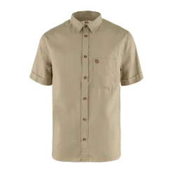 FJÄLLRÄVEN Fjällräven Övik Travel Shirt SS, herre (Sand Stone) Discount
