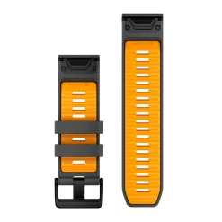 GARMIN 26mm QuickFit Silicone Urrem (Graphite / Spark Orange) Sale