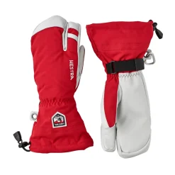 HESTRA Army Leather Heli Ski 3-finger skihandske (Red) Discount