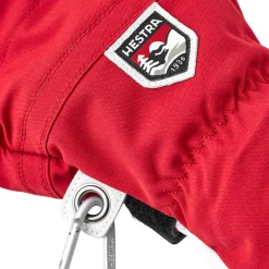 HESTRA Army Leather Heli Ski 3-finger skihandske (Red) Discount