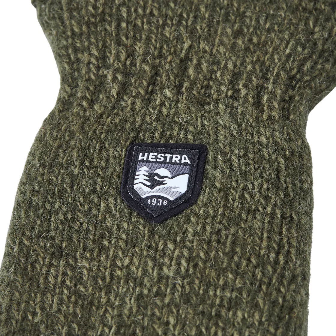 HESTRA Basic Wool Mitt strikvante (Olive) New