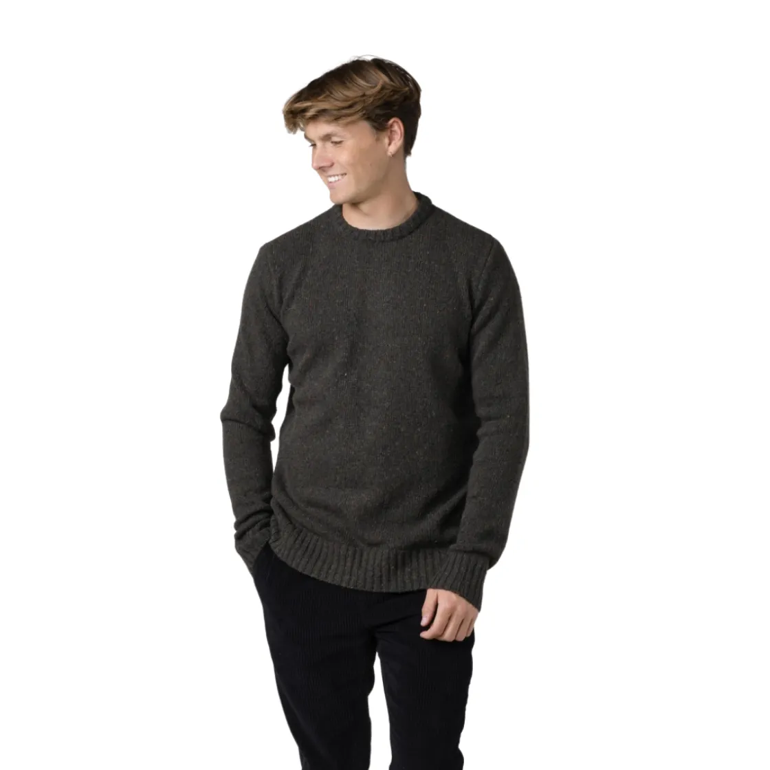 KLITMØLLER COLLECTIV Klitmøller Collective Aage Knit Sweater, herre (Olive) Outlet