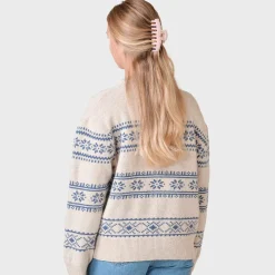 KLITMØLLER COLLECTIV Klitmøller Collective Jette Knit striktrøje, dame (Pastel Sand Ocean) Outlet
