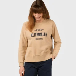 KLITMØLLER COLLECTIV Klitmøller Collective Maja Logo Crew, dame (Sand) Best