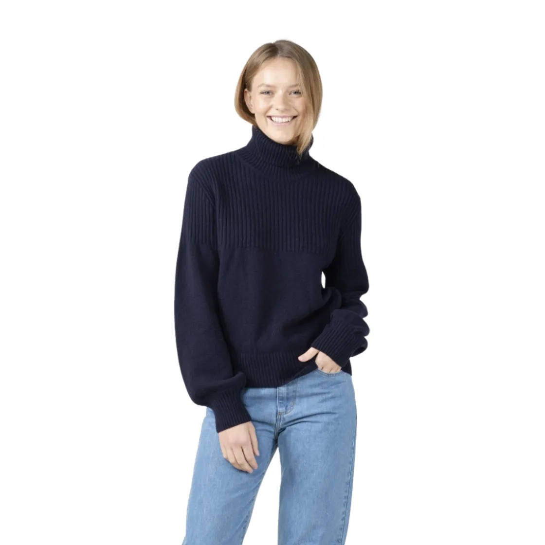 KLITMØLLER COLLECTIV Klitmøller Collective Svale Knit striktrøje, dame (Navy) Sale