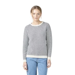 KLITMØLLER COLLECTIV Klitmøller Elaine Knit Sweater, dame (Cream Navy) Sale
