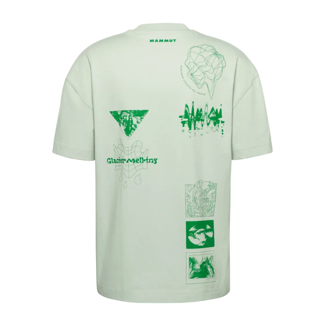 MAMMUT Base Relaxed T-Shirt Glacier, herre (Silver Sage) Clearance