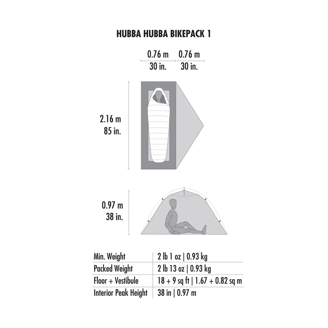 MSR Hubba Hubba Bikepack 1 telt, 1 person Sale