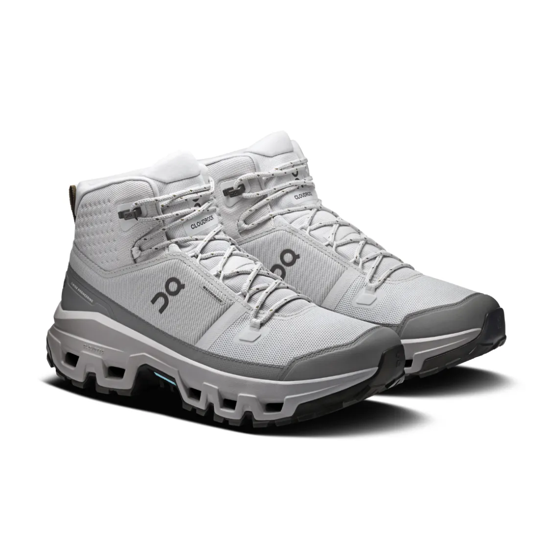 ON Cloudrock Mid WP vandrestøvle, herre (Glacier / Alloy) Sale