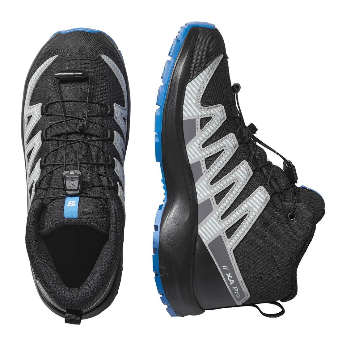 SALOMON Youth XA Pro V8 Mid CSWP vandrestøvle, junior (Black/Blue) Outlet