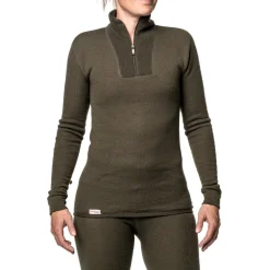WOOLPOWER Zip Turtleneck 200 uldundertrøje, unisex (Pine Green) Outlet