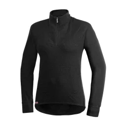 WOOLPOWER Zip Turtleneck 200 uldundertrøje, unisex (Black) Best
