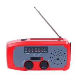 DIVERSE XCEED Solar Emergency Multi Radio 2000 mAh - nødradio med håndsving (Red) Hot